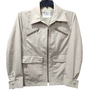 London Fog Mens Beige Weatherwear Jacket Full‎ Zip Size 40 REG Retro